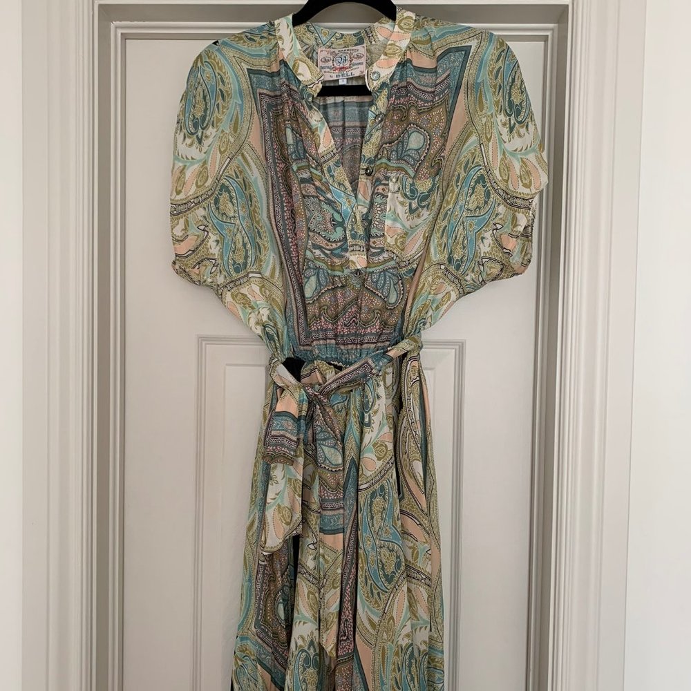 Vintage Bell Silk Floral Paisley Scarf Dress sz6